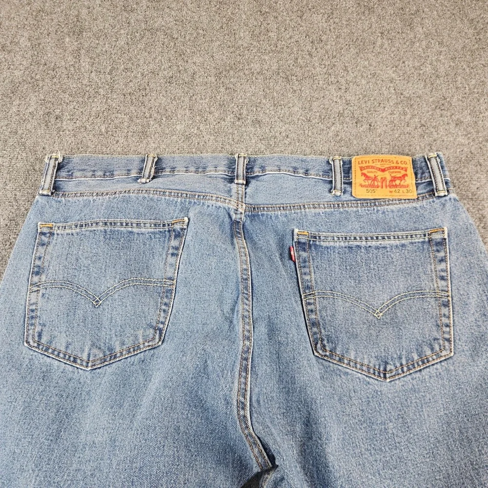 Levis Strauss & Co Mens Straight Leg Denim‎ Jeans Medium Wash Blue W42 L30